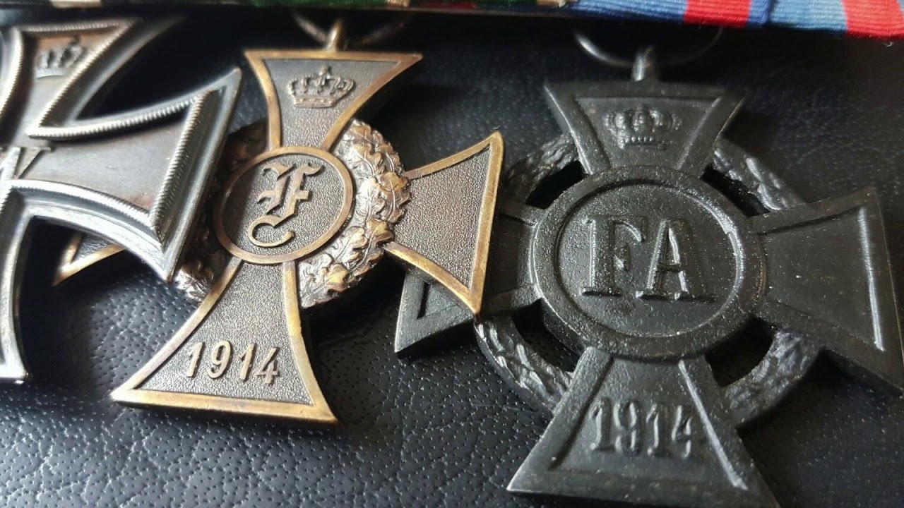 ✚7294✚ German WW1 mounted medal group Iron Cross Anhalt Friedrich Oldenburg FA