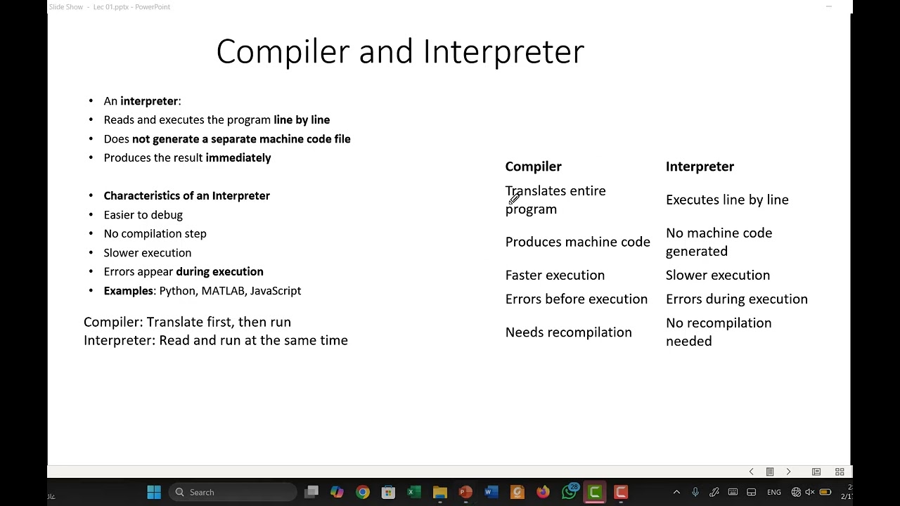 Lecture 1 : Introduction to Compilers and Interpreters