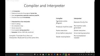 Lecture 1 : Introduction to Compilers and Interpreters