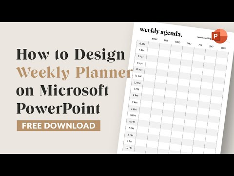 How to design simple weekly agenda on Microsoft PowerPoint | DIY printable | Free Download