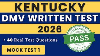 Kentucky DMV Written Test 2026 | KY Permit Test 2026 | Kentucky Driver's Manual (Mock Test 1)