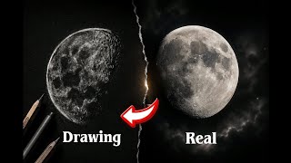 Moon drawing with charcoal | Relaxing Timelapse #MoonDrawing #MoonArt #satisfyingart 