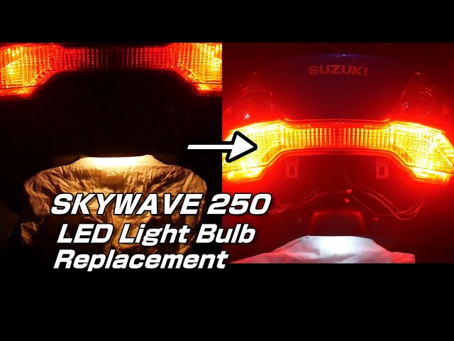 スカイウェイブ250 CJ46のブレーキランプとナンバー灯をLEDに交換する
