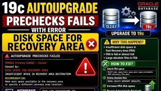 19c autoupgrade prechecks fails with error DISK SPACE FOR RECOVERY AREA