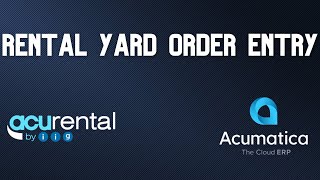 Rental Yard Order Entry