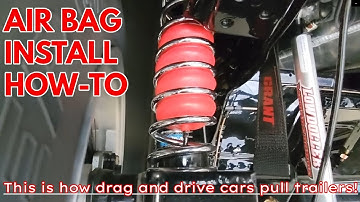 AIR BAG INSTALL VIDEO FOR DRAG AND DRIVE CARS.  HOW TO GET BAGS INTO 3" COILOVER SPRINGS EASILY