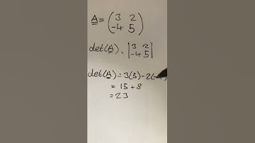 How to find the determinant of a 2 x 2 matrix | example question