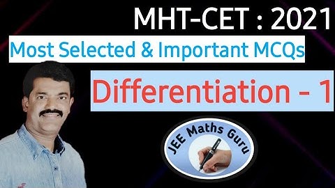 MHTCET 2022 | Differentiation # 1 | IMP MCQ