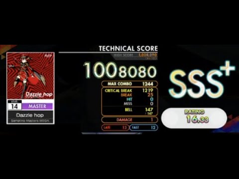 [オンゲキ] Sampling Masters MEGA - Dazzle Hop (Master Lv. 14) ABFB SSS+ Rank【外部＋手元】