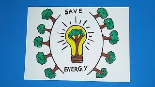 How to Draw Save Electricity Drawing for kids | Save Tree drawing | Save Energy