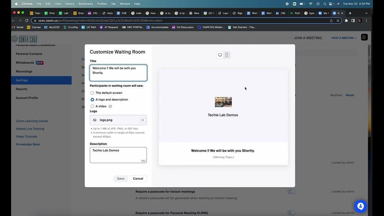 Zoom Waiting Room Customization Tutorial YouTube