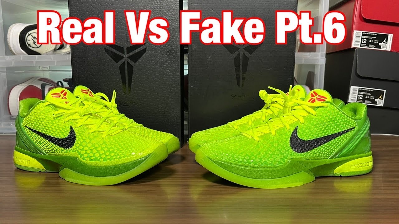 Nike Kobe 6 Protro Grinch Real Vs Fake Review Pt.6 Last one 
