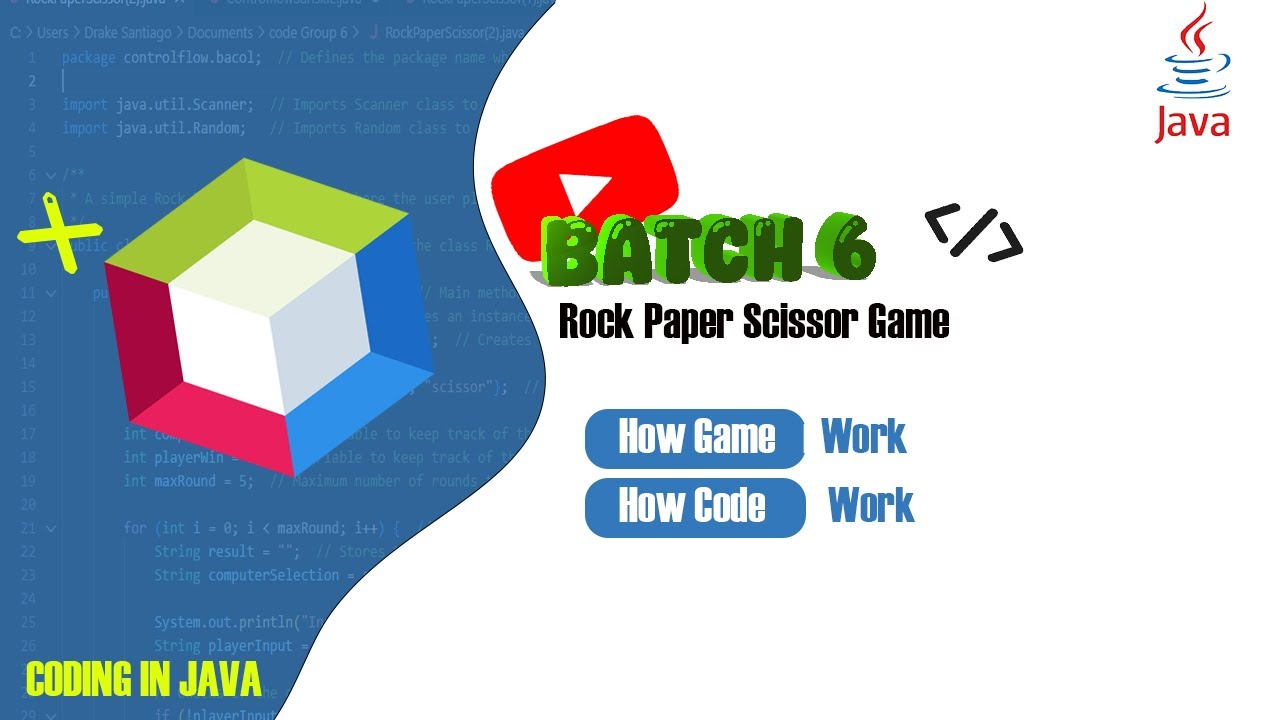 BATCH_6 CODE GAME Rock, Paper, Scissor - YouTube