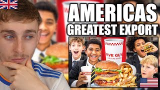 Brit Reacts to British Highschoolers Try Five Guys For The First Time