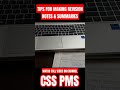STUDY TIPS CSS NOTES | NOTES SUMMARIES OUTLINES TIPS FOR ANY EXAM CSS PMS UPSC IAS