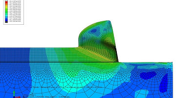 Abaqus explicit orthogonal cutting of AISI1045 with sacrifice layer Mises Stress example 5