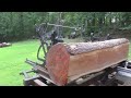 Sawing a bigger Cherry log # 1513 and  old style log turner