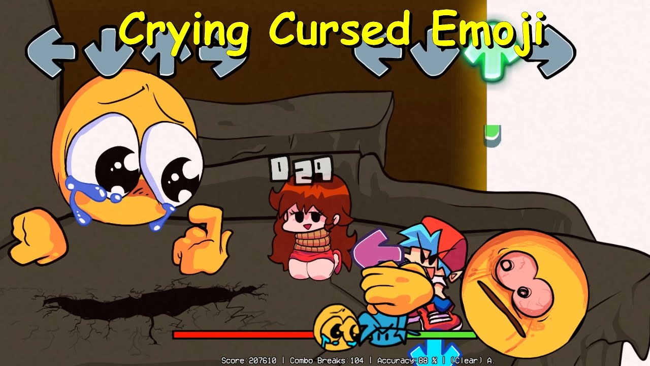 Fnf Mods React To Expurgation But Crying Cursed Emoji Sings It 
