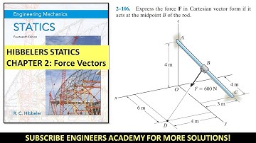 2-106 | Chapter 2: Force Vectors | Hibbeler Statics 14th ed | Engineers Academy