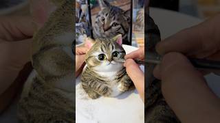 No one can resist this chubby tabby squishy, the painting process is so calming#squishy #diy #cat