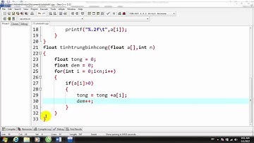 Bài tập c _ Bài 73 : Tính trung bình cộng các số dương trong mảng 1 chiều các số thực