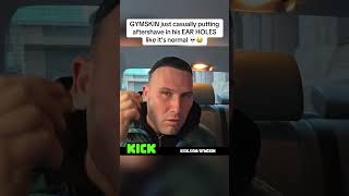 GYMSKIN just casually putting aftershave in his EAR HOLES like it’s normal 💀😭 #gymskin