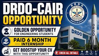 DRDO CAIR Paid Internship 2026 | Government Certificate & Stipend 🔥| How to Apply