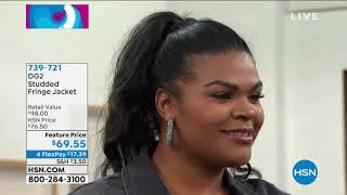 Dg2 By Diane Gilman Studded Fringe Jacket