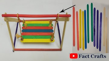 How to Make Popsicle Stick Miniature Swing |Ice cream stick crafts #jhula #icecreamstickcraftideas