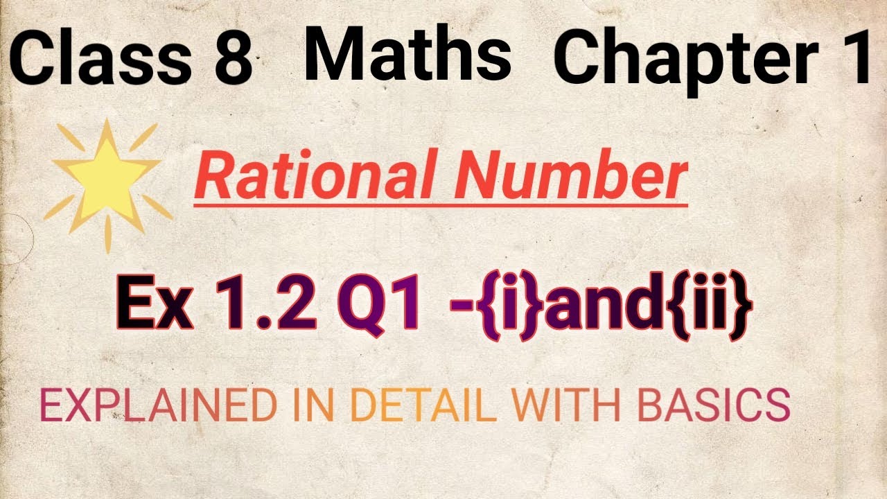 maths class 8th chapter 1 rational numberexercise 11 q1 youtube