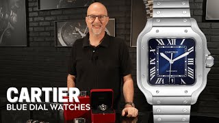 Cartier Blue Dial Watches - Santos, Calibre, Tank MC & Rotonde | SwissWatchExpo