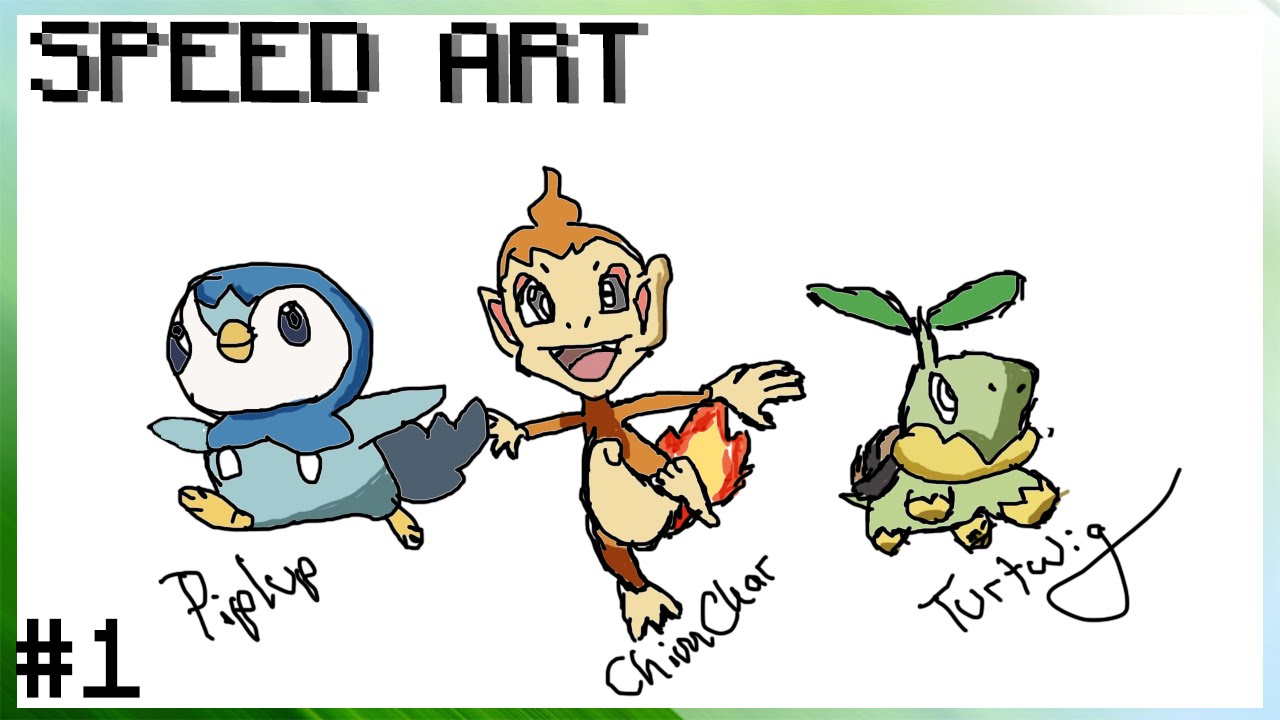Speed Art 1 Turtwig Chimchar Piplup