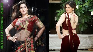 zarine khan photo shoot in Sari By Hottest & Funniest Videos ❤