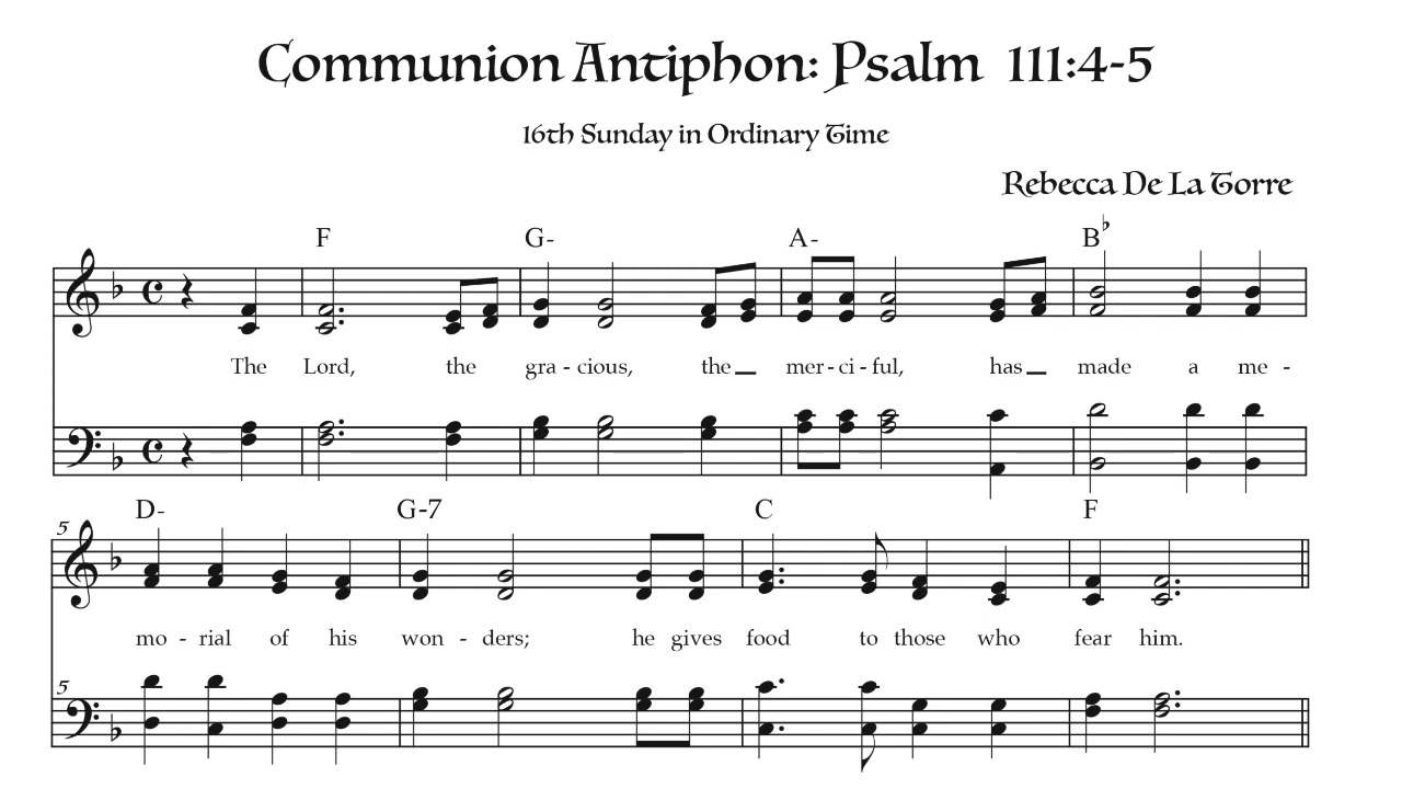 16th Sunday in Ordinary Time Communion Antiphon (Psalm 11145) Psalm 11145 Bible Portal