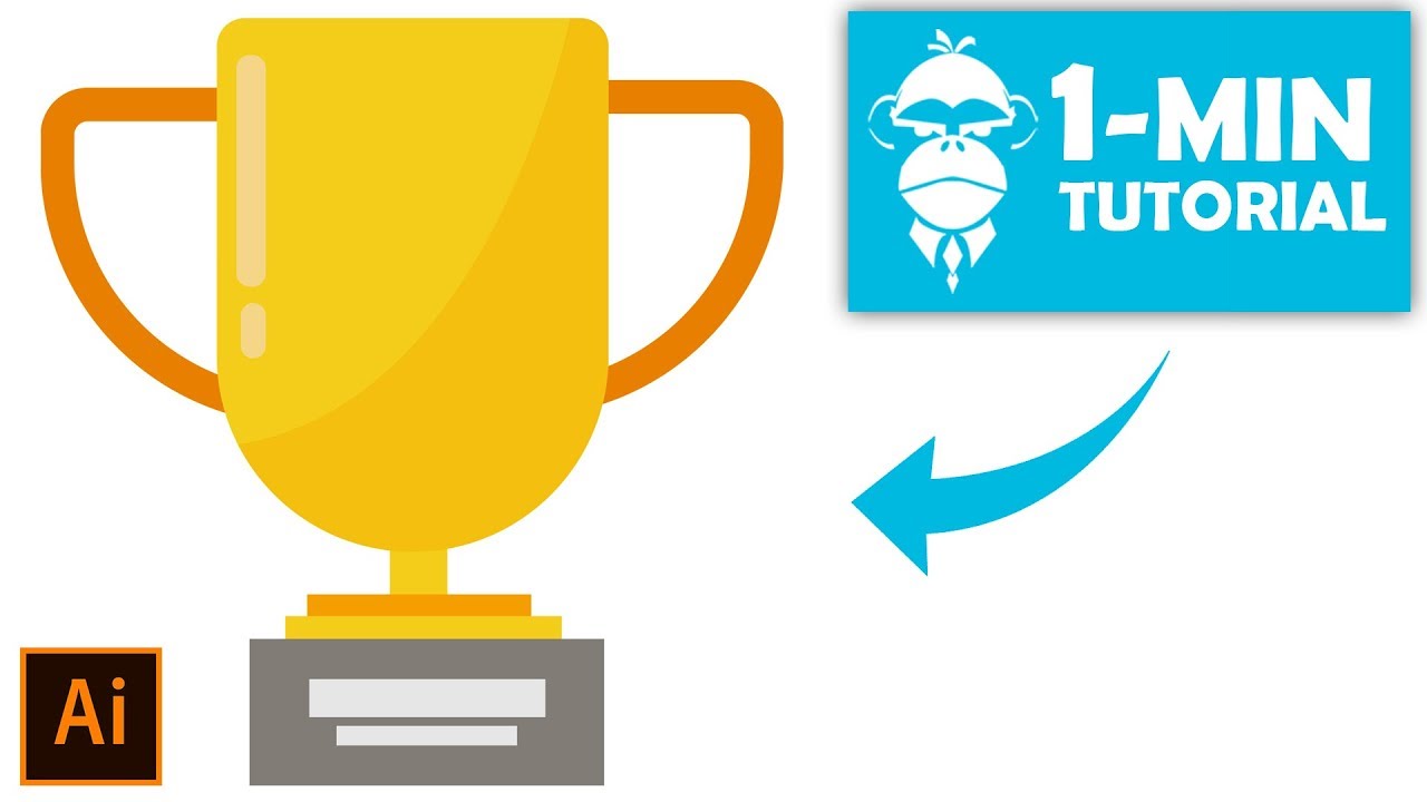Flat Design Winner Cup - Illustrator Tutorial