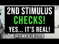 (BREAKING NEWS! 2ND CHECKS!) YES! SECOND STIMULUS CHECK UPDATE $1200 & STIMULUS PACKAGE 12/16/2020