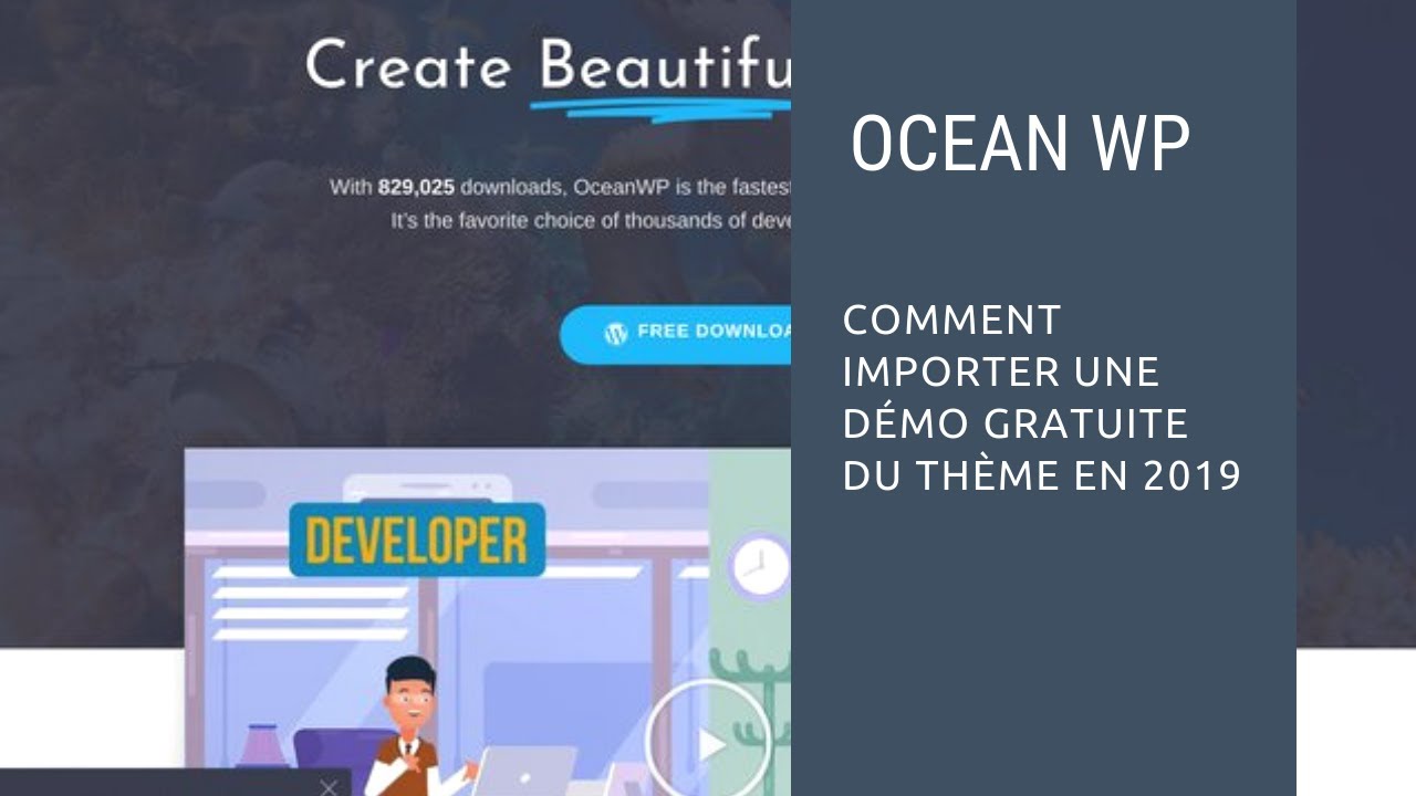 #WordPress : importer une démo gratuite du thème OceanWP en 2019 - YouTube