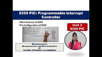 Unit3 L12.1|8259 PIC | Programmable interrupts controller | Introduction | Pin configuration of 8259