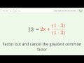 Solve 13=1/3(6x+3): Linear Equation Video Solution | Tiger Algebra