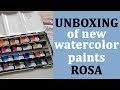 Unboxing of my new Ukrainian watercolor paints Rosa