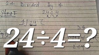 24 Divided by 4 | divide kaise karte hain | bhag karna sikhe (in Hindi) | Surendra Khilery