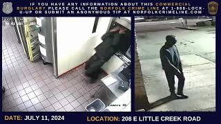 Norfolk Police need help identifying commercial burglary suspect