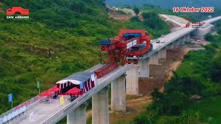 Tuntas Pemasangan Box Girder Terakhir di Proyek Kereta Cepat Jakarta-Bandung KCJB