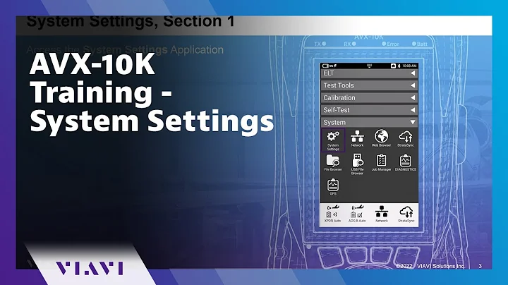 AVX-10K Training - System Settings