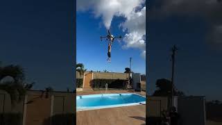 Drone Adventures: Where Thrills Meet Heights! #drone #aerialthrills #pool #viral #trend