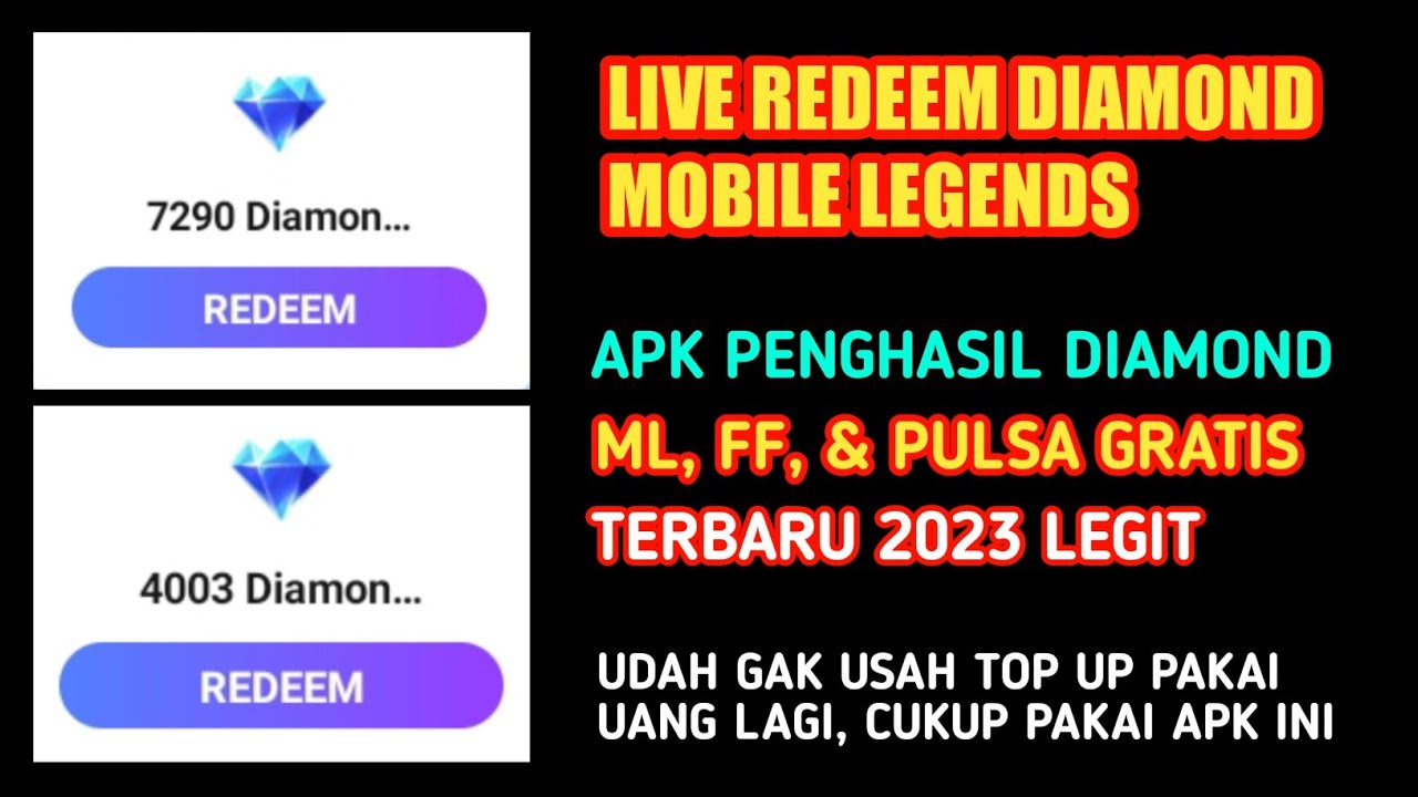 CARA MENDAPATKAN DIAMOND GRATIS ML Apk Penghasil Diamond Mobile