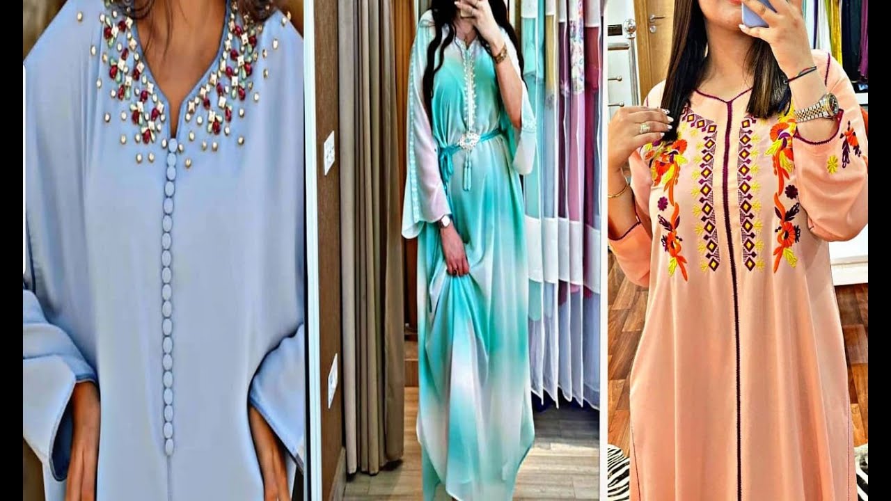 قبل ماتفصلي كاندورة ولا قفطان خفيف أجي تشوفي هاد الموديلات وخودي فكرة gandoura2021