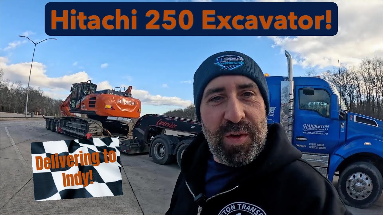 Перевозка тяжелых грузов с помощью экскаватора Hitachi 250 в Индианаполис!