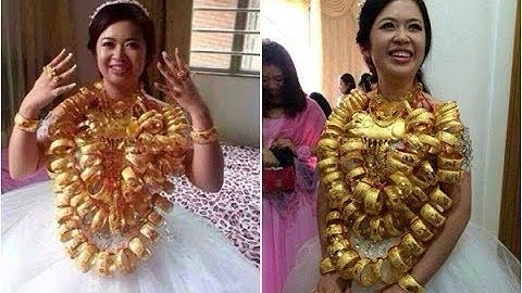 Choáng với những cô dâu đeo vàng trĩu cổ trong đám cưới