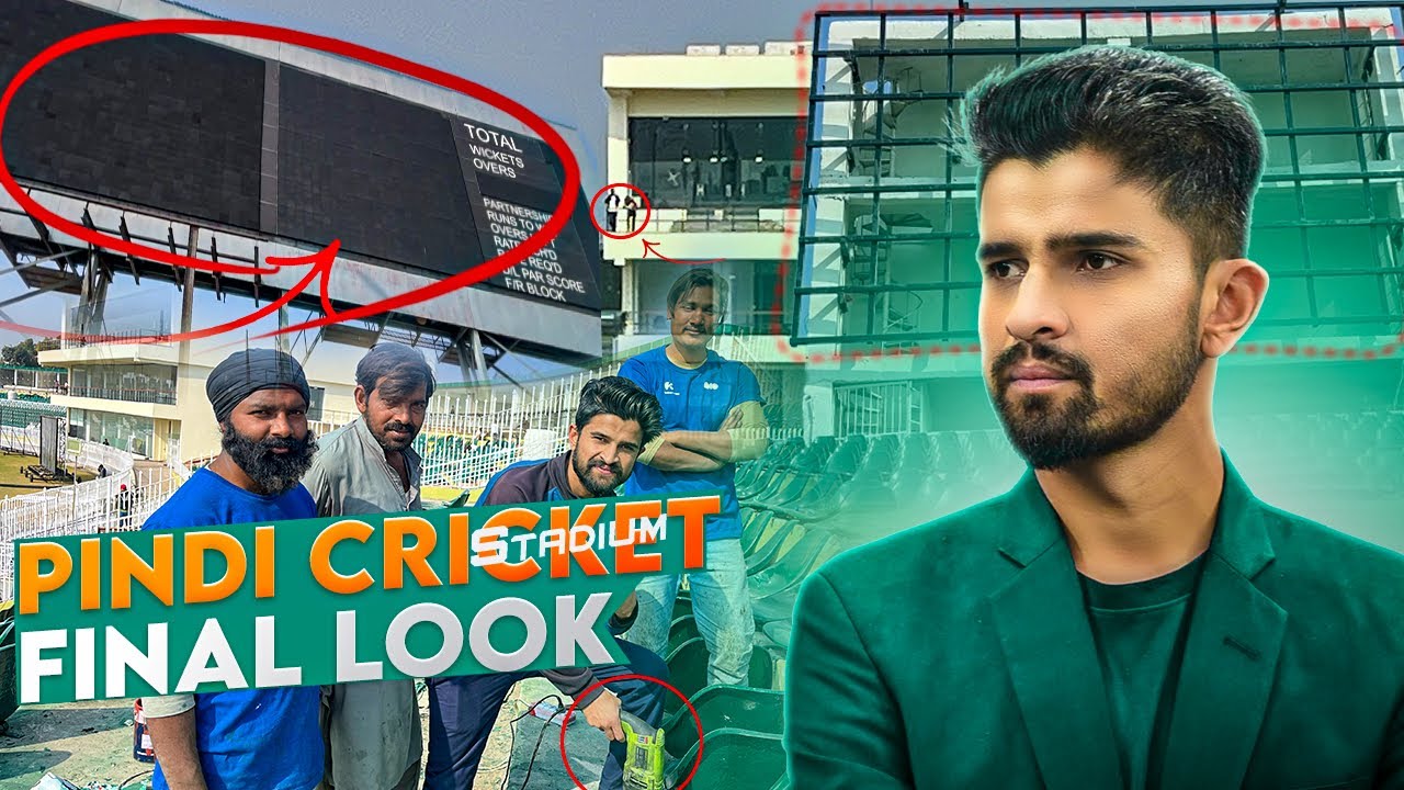 Pindi Cricket Stadium latest update | Folding chairs & grass work full details for Champions Trophy